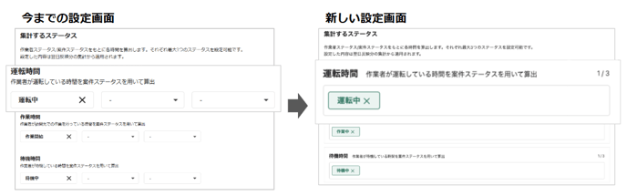設定画面新旧